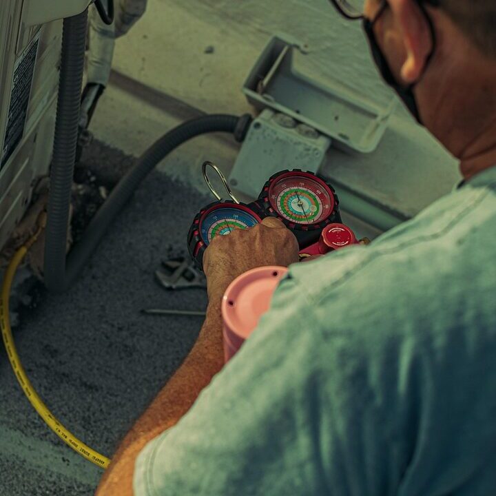 HVAC technician at work